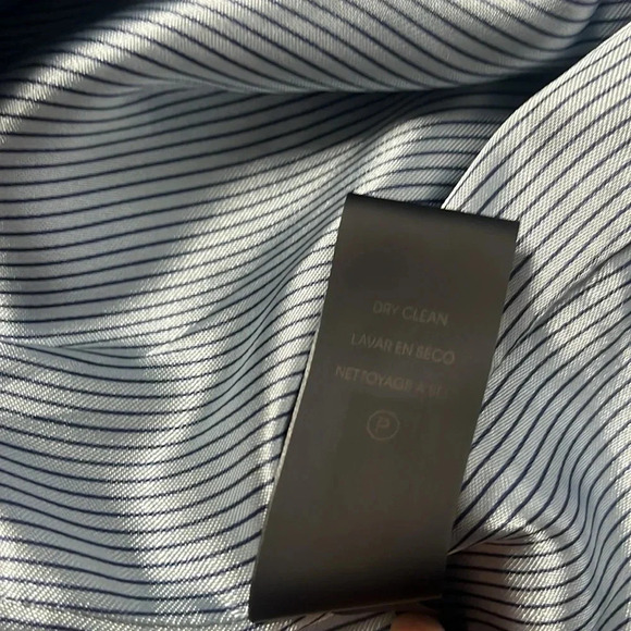 Imperfect Calvin Klein blazer size 10 navy blue blazer built in shoulder pads - Picture 8 of 8